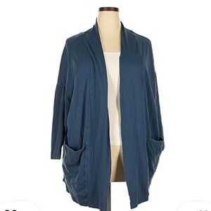 Pact Airport Blue Open Front Cardigan XL / XXL